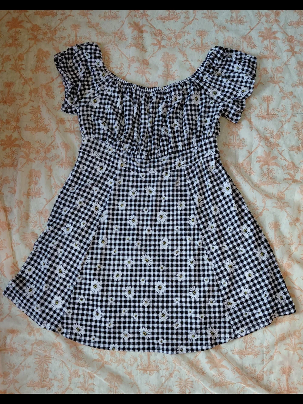 Torrid Black & White Gingham Daisy Midi Dress Plus SZ 2 2X cottagecore Summer . - Picture 7 of 14
